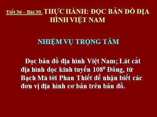 Bài 30. Thực hành: Đọc bản đồ địa hình Việt Nam