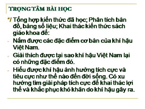 Dac diem khi hau Viet Nam