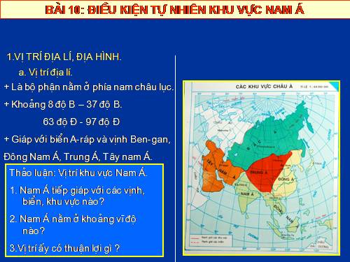 Bài 10. Điều kiện tự nhiên khu vực Nam Á