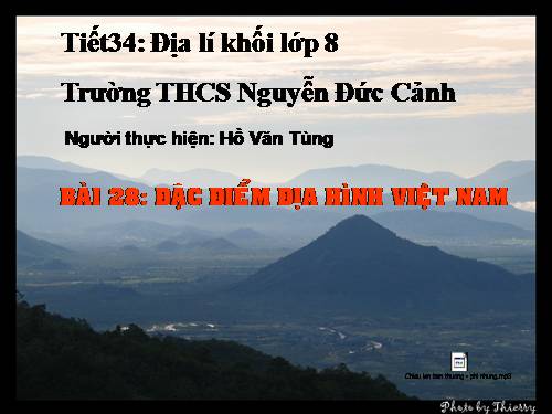 Bài 28. Đặc điểm địa hình Việt Nam