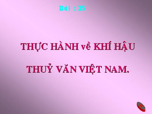 Bài 35. Thực hành về khí hậu, thủy văn Việt Nam