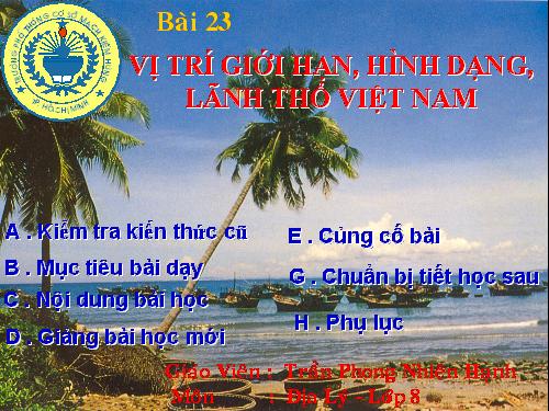 Bài 23. Vị trí, giới hạn, hình dạng lãnh thổ Việt Nam