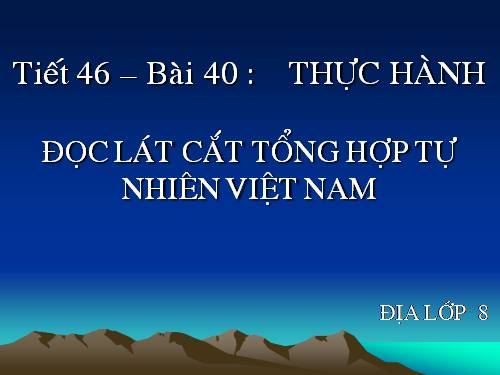 Bài 40. Thực hành: Đọc lát cắt địa lí tự nhiên tổng hợp