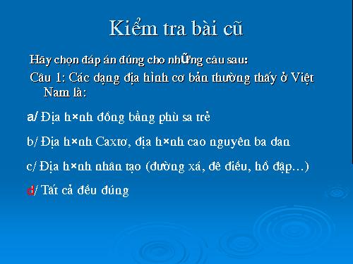 Bài 29. Đặc điểm các khu vực địa hình