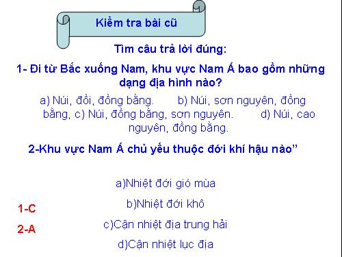 Bài 11. Dân cư và đặc điểm kinh tế khu vực Nam Á