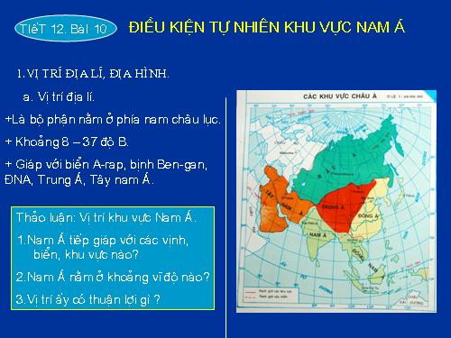 Bài 10. Điều kiện tự nhiên khu vực Nam Á