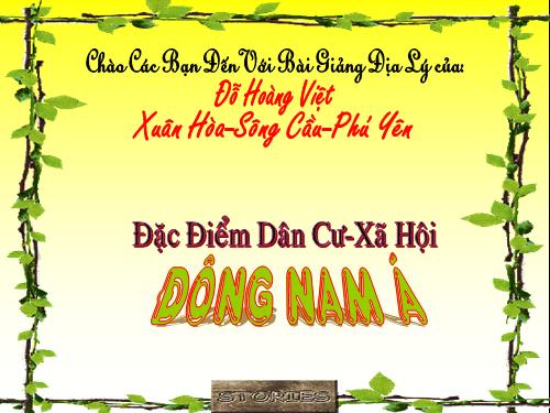 Bài 15. Đặc điểm dân cư, xã hội Đông Nam Á