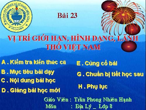 Bài 23. Vị trí, giới hạn, hình dạng lãnh thổ Việt Nam