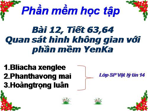 Quan sát hình không gian với phần mềm Yenka