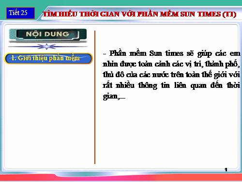 Tìm hiểu thời gian với phần mềm Sun Times