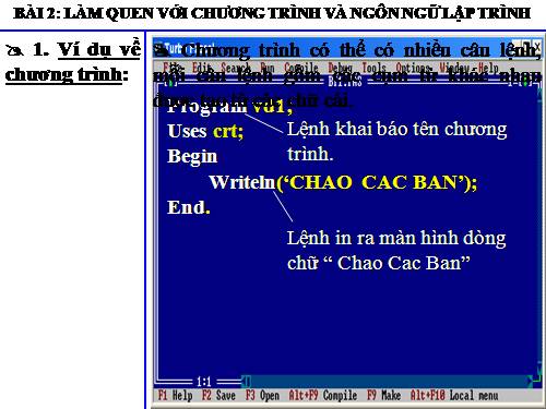 Bài 2. Làm quen với chương trình và ngôn ngữ lập trình