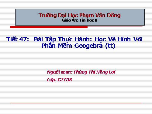 Học vẽ hình với phần mềm Geogebra