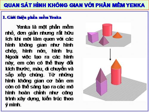 Quan sát hình không gian với phần mềm Yenka