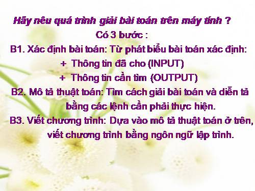 Bài 5. Từ bài toán đến chương trình