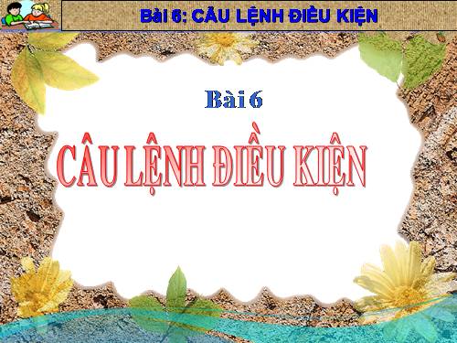 Bài 6. Câu lệnh điều kiện