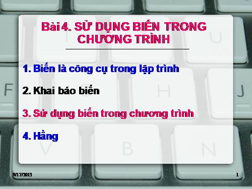 Bài 4. Sử dụng biến trong chương trình