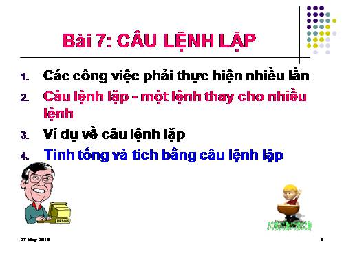 Bài 7. Câu lệnh lặp