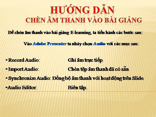 dong bo am thanh trong E-learning