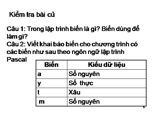 Bài 4. Sử dụng biến trong chương trình