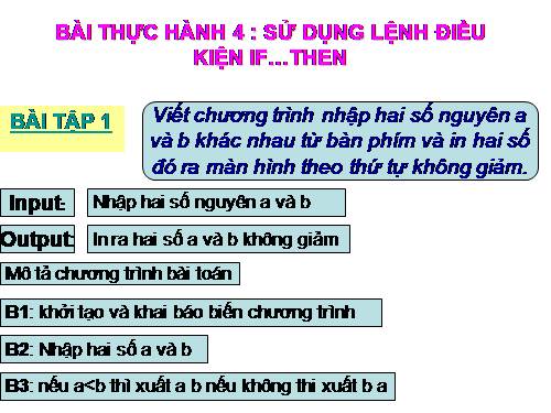 Bài thực hành 4. Sử dụng câu lệnh điều kiện If….Then