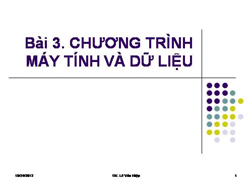 Bài 3. Chương trình máy tính và dữ liệu