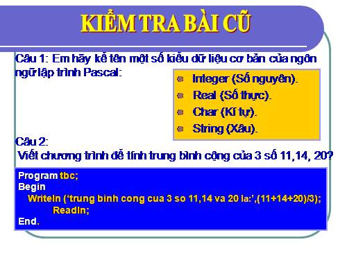 Bài 4. Sử dụng biến trong chương trình