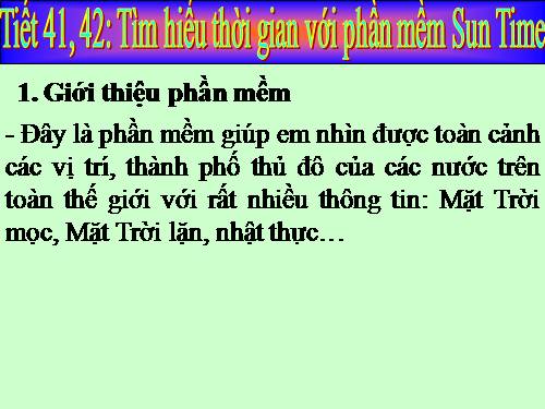 Tìm hiểu thời gian với phần mềm Sun Times