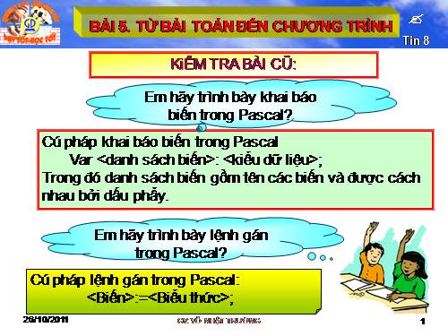 Bài 5. Từ bài toán đến chương trình