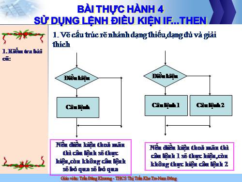 Bài thực hành 4. Sử dụng câu lệnh điều kiện If….Then