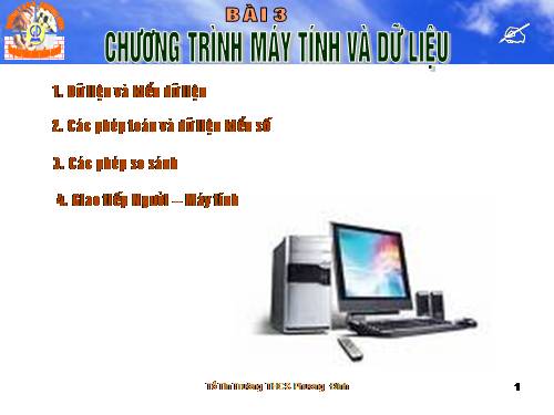 Bài 3. Chương trình máy tính và dữ liệu