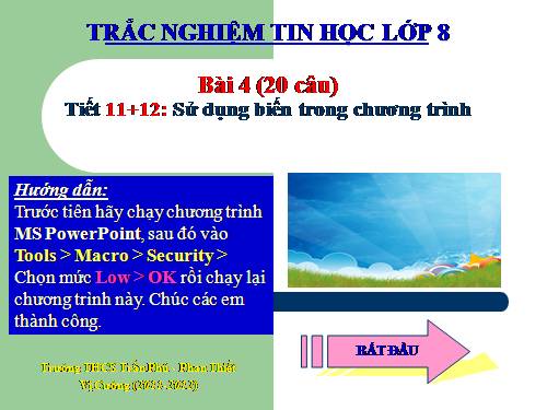 Bài 4. Sử dụng biến trong chương trình