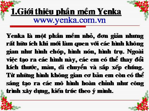 Quan sát hình không gian với phần mềm Yenka