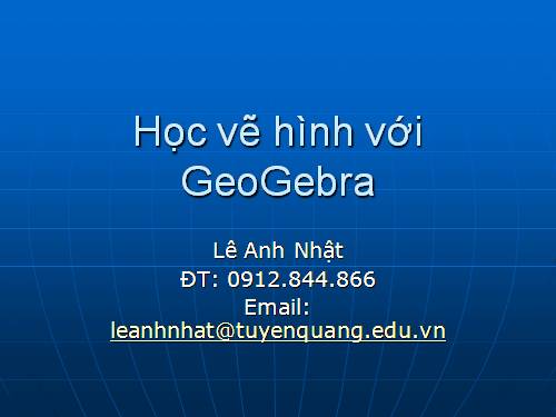 Học vẽ hình với phần mềm Geogebra