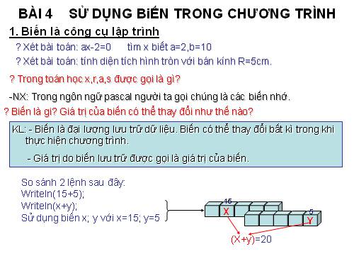 Bài 4. Sử dụng biến trong chương trình