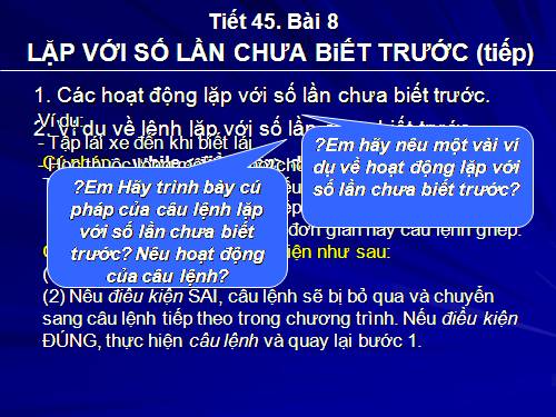 Bài 8. Lặp với số lần chưa biết trước