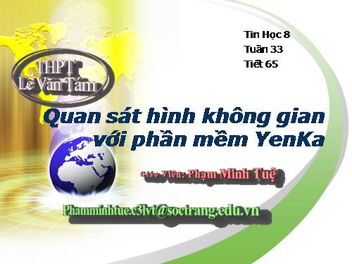 Quan sát hình không gian với phần mềm Yenka