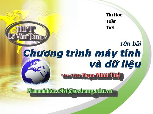 Bài 3. Chương trình máy tính và dữ liệu