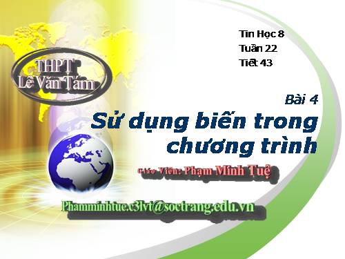 Bài 4. Sử dụng biến trong chương trình