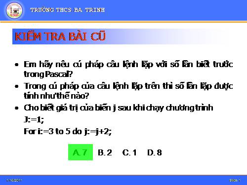 Bài thực hành 5. Sử dụng lệnh lặp For….Do