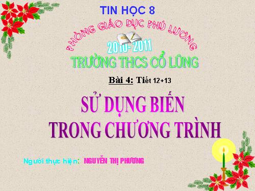 Bài 4. Sử dụng biến trong chương trình