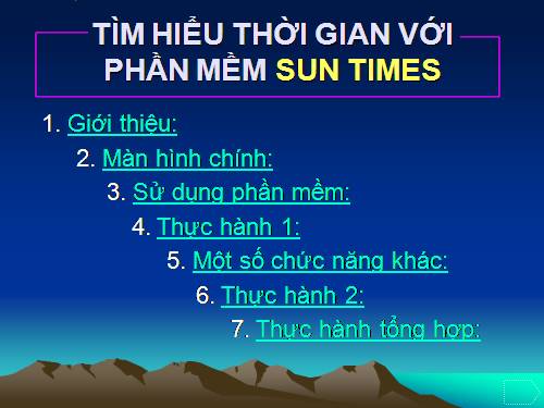 Tìm hiểu thời gian với phần mềm Sun Times