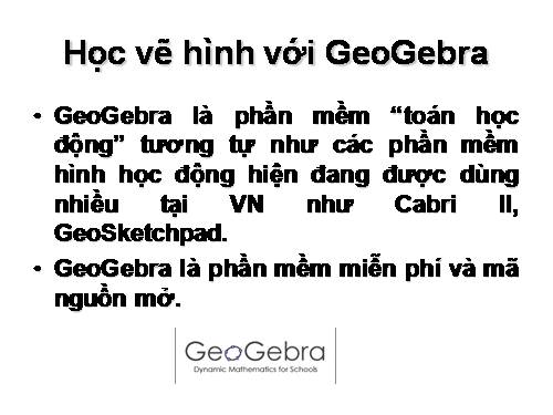 Học vẽ hình với phần mềm Geogebra