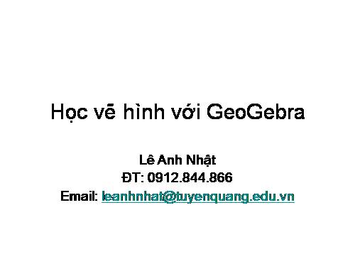 Học vẽ hình với phần mềm Geogebra