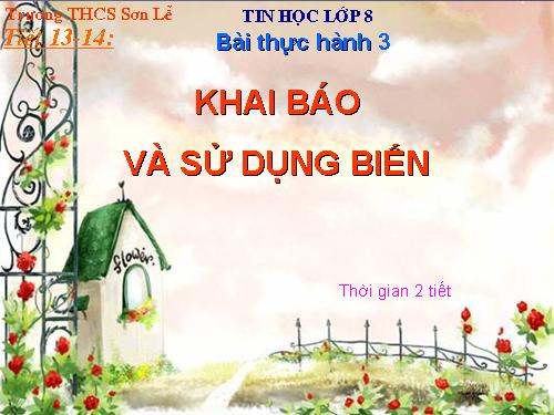 Bài thực hành 3. Khai báo và sử dụng biến