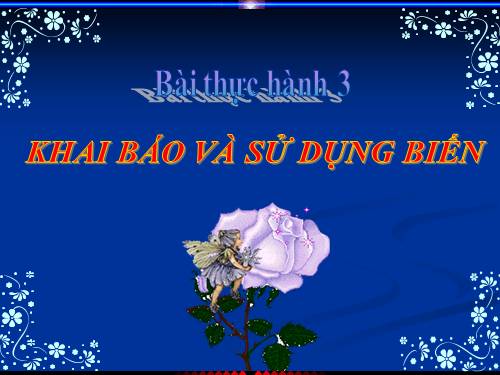 Bài thực hành 3. Khai báo và sử dụng biến