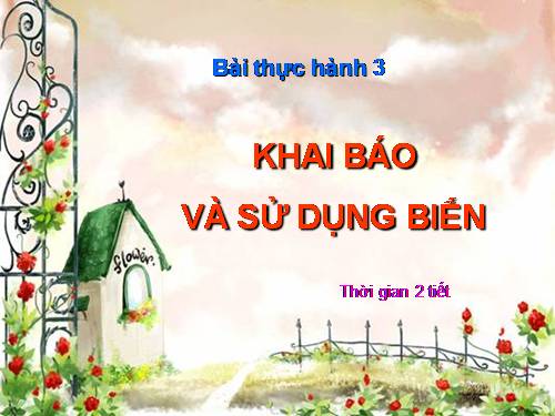 Bài thực hành 3. Khai báo và sử dụng biến