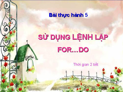 Bài thực hành 5. Sử dụng lệnh lặp For….Do