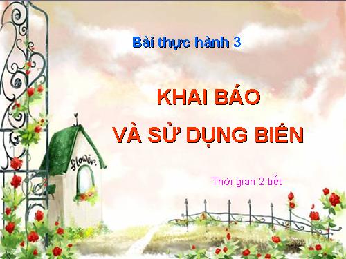 Bài thực hành 3. Khai báo và sử dụng biến