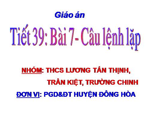 Bài 7. Câu lệnh lặp