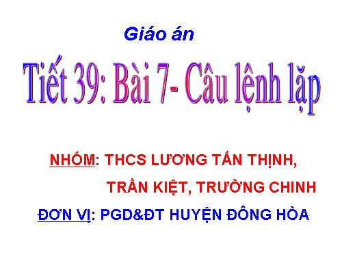 Bài 7. Câu lệnh lặp